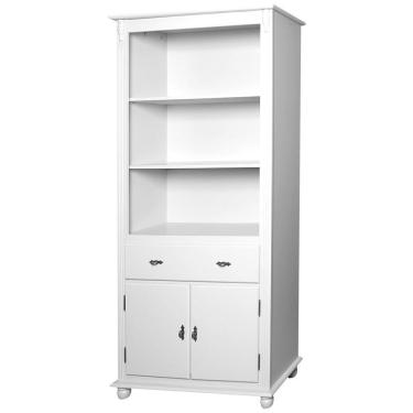 Imagem de Estante Antique 2 Portas 1 Gaveta 2 Prateleiras Laca Branca