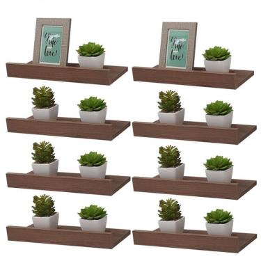 Imagem de Kit 8 Prateleiras Porta Quadros 60 X 10cm Suporte Invisível