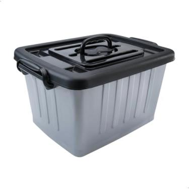Imagem de Container Plástico Cinza N° 3-26 Litros – Caixa Organizadora com Tampa, Resistente e Versátil - Escritex