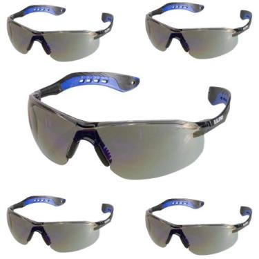Imagem de Kit 5 Óculos Jamaica Segurança Espelhado De Proteção Kalipso, Cinza Es