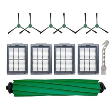 Imagem de Kit de peças de reposição 405/505 compatível com iRobot Roomba Plus 405 Combo / 505 Combo Robot Vacuum — 1 escova principal, filtro × 4, escova lateral para varrer bordas × 6, ferramenta de limpeza ×