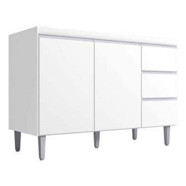 Imagem de Balcão Multiuso Armário Andreia S/tampo 120cm - Branco Cor Branco