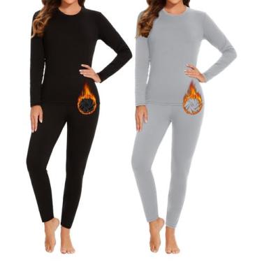 Imagem de Roupa íntima térmica NebukinEx para mulheres Long Johns 2 Sets