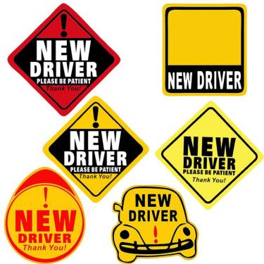 Imagem de Adesivos para carros New Driver Warning 6 unidades/lote autoadesivos