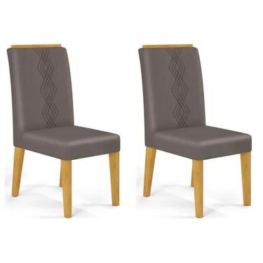 Imagem de Cadeira Sala De Jantar Yasmin Kit 2 Un Cedro-suede Lunar Grafite - Dj Móveis