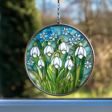 Imagem de Pingos de neve, flor acrílica, apanhador de sol, decoração sazonal, presente para mãe de plantas, para amantes de flores em janeiro, mês de nascimento