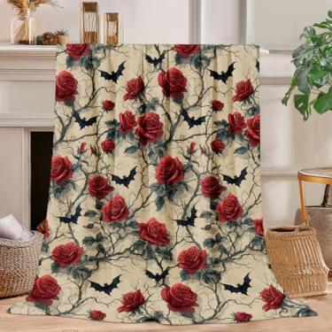 Imagem de Cobertor gótico, cobertor gótico, super macio, de flanela de pelúcia, presentes para meninos, meninas, homens, mulheres, amantes, adultos, coisas para decoração de quarto de sofá-cama 101 x 127 cm