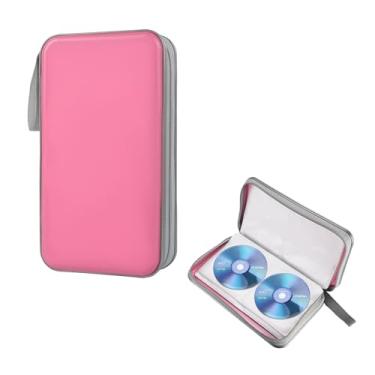 Imagem de ZNDAW Capa de DVD para carro, organizador de CD com capacidade para 96 unidades, suporte de armazenamento de DVD de plástico rígido, organizador de carteira de armazenamento de disco de CD para