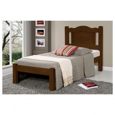 Imagem de Cama de Solteiro Paris de Madeira Maciça Tauari Castanho