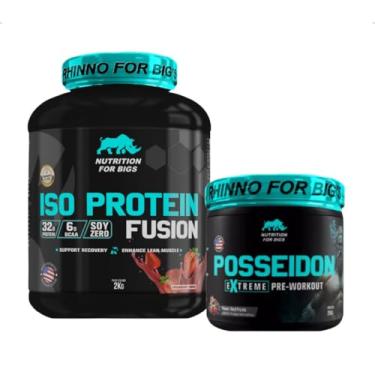 Imagem de Kit Iso Protein Fusion Morango + Pré Treino Posseidon Nutrition For Bigs (Frutas Vermelhas)