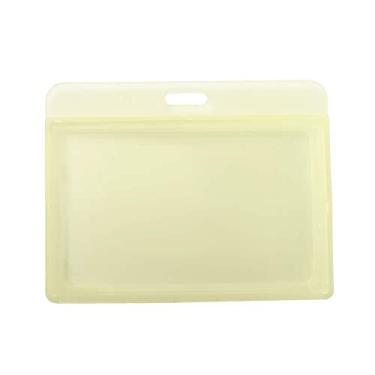 Imagem de Suporte de crachá acessório para cartão bancário porta-chaves retrátil capa de cartão de plástico transparente (amarelo)