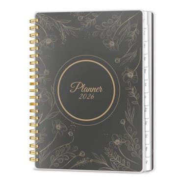 Imagem de Agenda Lonely 2026 semanal e mensal A4 PP (flor dourada preta)