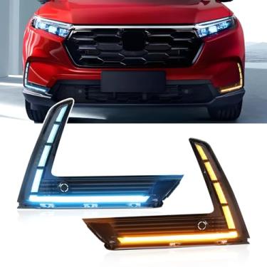Imagem de YCLL Conjunto de luz de circulação diurna compatível com Honda CRV CR-V 2023-2024 Luzes de seta de neblina de 3 cores, luzes LED DRL