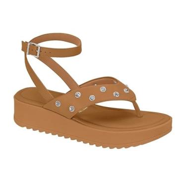 Imagem de Sandália Papete Feminina Vizzano Flatform com Tachas (Camel, BR, Adulto, Numérico, M, 35)