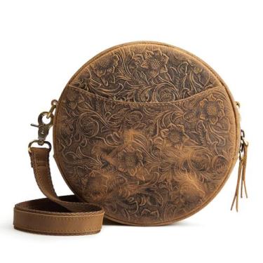 Imagem de Bolsa tiracolo S-ZONE Leather Circle  preta