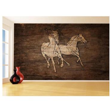 Imagem de Papel De Parede Animais Pop Art Cavalos Cores 3,5M Pxa379 - Você Decor
