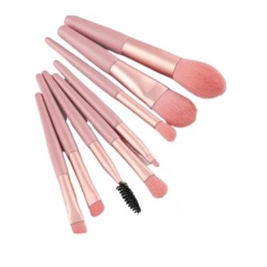 Imagem de 12 Peças Kit 8 Peças Conjunto De Pincéis De Maquiagem com Estojo Transparente Para Viagem