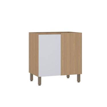 Imagem de Balcão De Cozinha Canto Reto 80cm 1 Porta Sem Tampo Slim Luc Freijó/cinza Cristal