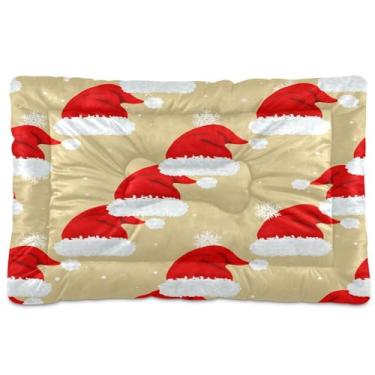 Imagem de SEHANY Chapéu de Natal Cama para Cachorro Cama de Gato com Fundo Antiderrapante, Cama de Canil Cama Macia para Animais de Estimação Colchão Lavável para Animais de Estimação Pequenos, Médios e Grandes