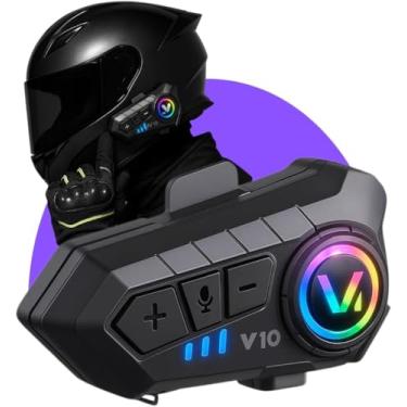 Imagem de Fone Bluetooth Y10 para Capacete de Moto, IPX6 à prova d’água, Bluetooth 5.3, Microfone HQ, IOS e Android