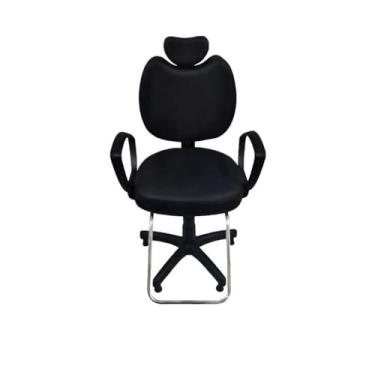 Imagem de Cadeira Cabeleireiro com Base a Gás – Ajuste de Altura para Salão de Beleza e Maquiagem