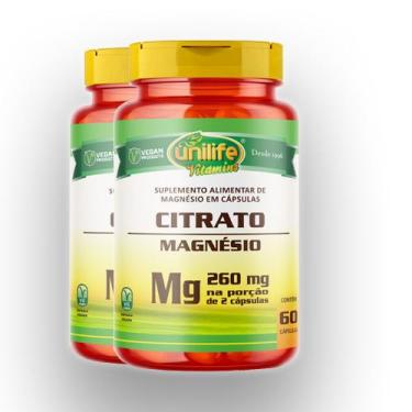 Imagem de Kit 2 Magnésio citrato Unilife 350mg 60 cápsulas
