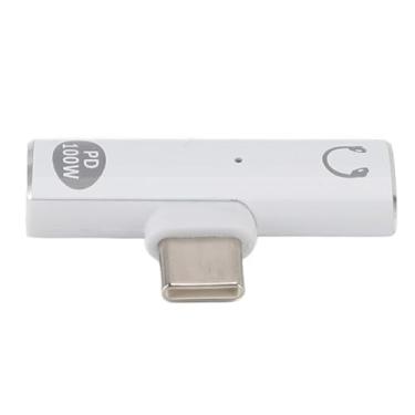 Imagem de Cryfokt Adaptador de Carregador Rápido USB C Com Entrada para Fone de Ouvido para Dispositivos USB C Dongle de Carregamento Rápido PD QC 100W 20V5A para Smartphone/tablet/laptop Liga de Alumínio