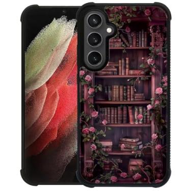Imagem de Flivro Capa para Samsung Galaxy S23 FE, fina, antiqueda, proteção TPU de grau militar com bordas de absorção de choque, capa para Samsung Galaxy S23 FE - Floral Bookish Dark