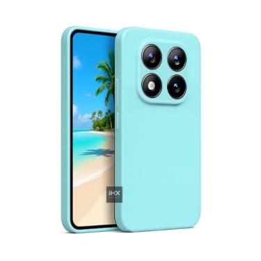 Imagem de Capa Capinha Case Compatível Xiaomi Poco X7 Silicone Aveludada Anti Impacto Reforçada Emborrachado Com Proteção De Câmera Premium (VERDE ÁGUA)