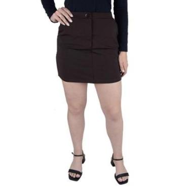 Imagem de Saia Feminina Parado no Ar Body Fit Marrom - 93070-Feminino