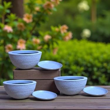 Imagem de Vaso Bacia para Planta Suculntas Cactos Flores (Cinza)