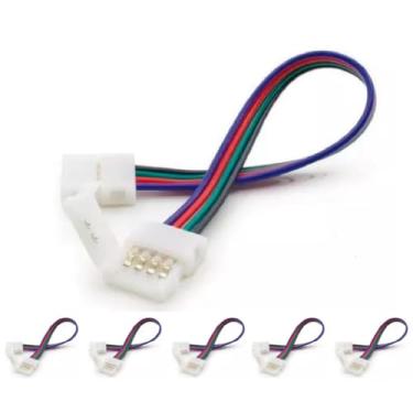 Imagem de Kit 5 Emenda Rápida DUPLA 10 milimetros 2 Lados Rgb Conector Sem Solda P/fita Led 5050 2835 4vias
