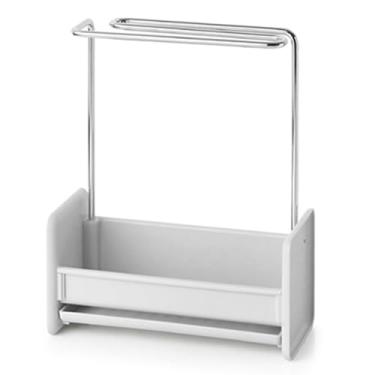 Imagem de Cffuvros Rack de Esponja para Pia de Aço Inoxidável com Furos de Drenagem, Rack de Armazenamento Montado Na Parede Contém Esponjas e Escovas, Mantendo as Bancadas Secas e Arrumadas