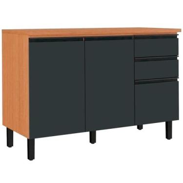 Imagem de Balcão Itatiaia Namur 3 Portas 2 Gavetas, CINAMOMO/GRAFITE