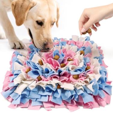Imagem de LIVEKEY Tapete De Farejar Para Cães, Alimentação Tapetes Treinamento Forrageamento, Brinquedos Interativos Quebra-Cabeça (Rosa, Azul-Celeste E Branco)
