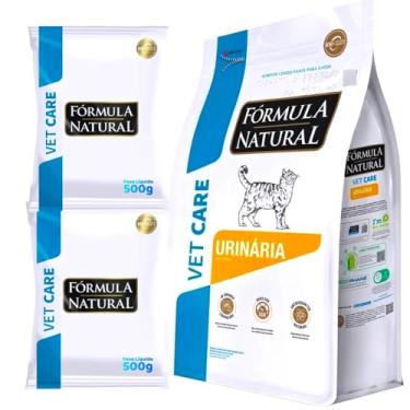 Imagem de Fórmula Natural Ração Vet Care Urinária para Gatos Adultos, 1kg, 2 Unidades de 500g