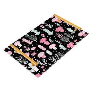 Imagem de Wassud Linda bandeja de banheiro com alças de acrílico para banheiro, quarto, cozinha, balcão 30 x 20 cm