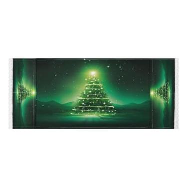 Imagem de Wassud Capas de lavadora e secadora de árvores de Natal brilhantes, protetor de lavadora com sacos de armazenamento, capa de geladeira à prova de poeira com bolsos para lavanderia doméstica, cozinha