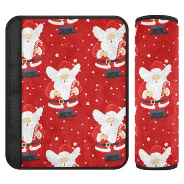 Imagem de Burbuja Capa para cinto de segurança de carro Papai Noel protetor de cinto de segurança macio confortável para alça de ombro de assento, 1 par pequeno