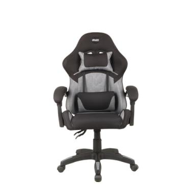 Imagem de Cadeira Gamer Dazz AXION, Preto, Reclinável 135°, com Almofadas Lombar e Cervical, Suporta até 100kg, Braço 1D, Espuma D60, Mecanismo Borboleta (Preto/Cinza)