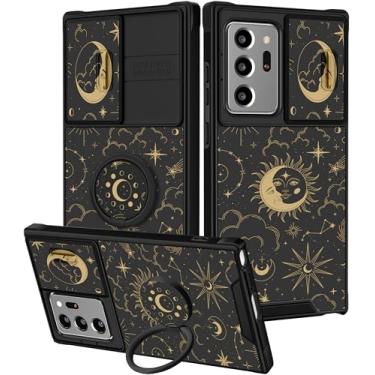Imagem de Funermei Capa para celular Samsung Galaxy A36/A56 5G - Capa de telefone feminina bonita estética sol lua estrelas design exclusivo com capa de câmera e suporte de anel Funda para Samsung A36/A56 5G