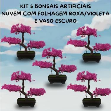 Imagem de Genérico, Kit 5 Bonsais Artificiais Roxos – Toque Zen e Beleza Sem Cuidados