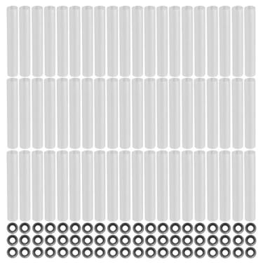 Imagem de MDEOOSKY Dobradiça de porta de garagem 60 peças silenciosas com 60 juntas de porcas de eixo de rolo, substituição para rolamento silencioso de rolos de porta de garagem, 11 mm ID 80 mm de comprimento