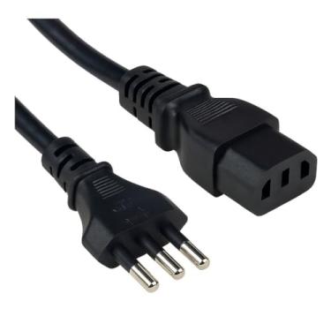 Imagem de Cabo de Força Tripolar 3 Pinos 10A 1,5m Bivolt Universal – Compatível com PC, Monitor, TV, Impressora, Notebook, Fonte de Alimentação, Computador, Estabilizador, Equipamentos Eletrônicos e Periféricos