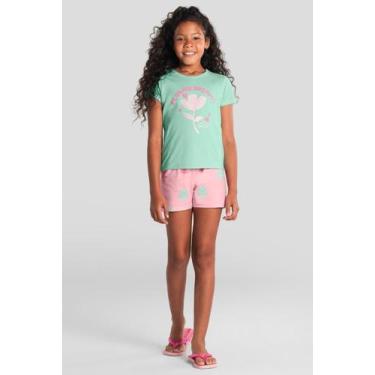 Imagem de Pijama infantil menina de flor brilhante Brandili -Azul, 4, Azul