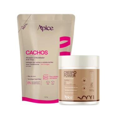 Imagem de Kit Creme de Pentear Crespo e Refil ativador 500g cachos Apice