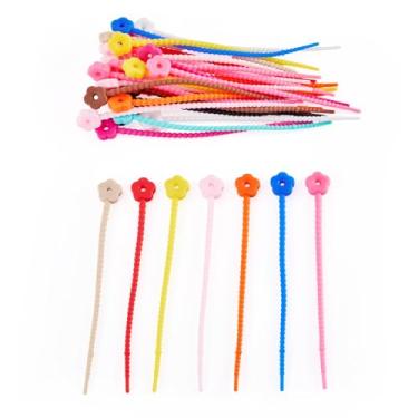 Imagem de 30 peças de tiras de silicone para flores, organizador de cabos, reutilizáveis, organizador de fios para fixação, fone de ouvido, carregador de telefone, mesa de escritório, utensílios de cozinha