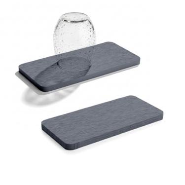 Imagem de Pacote com 2 bandejas absorventes de água, prato de pia de banheiro, porta-copos de diatomita de secagem rápida para sabonete de mãos e garrafas de cosméticos, organizador de chuveiro, 7,9 cm L x 16