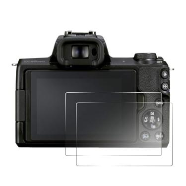Imagem de pssped 2 peças protetoras de tela compatíveis com câmera Canon EOS M50 EOS M50 Mark II M6 M100 PowerShot G1 X Mark III, película de vidro temperado transparente de 0,26 mm, antiarranhões e impressões