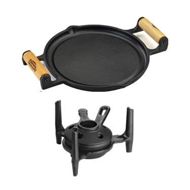 Imagem de Fogareiro Fogo Forte Com Bifeteira Ferro Panela Mineira 22cm